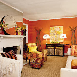Orange Living Room Walls