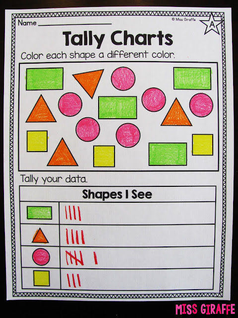 Tally charts worksheets and activities for first grade or kindergarten