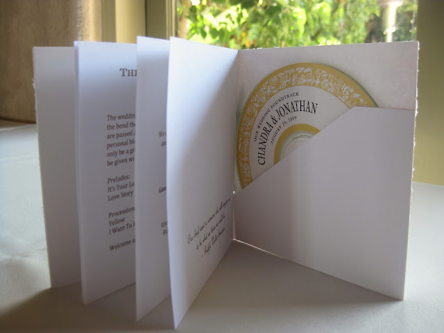 wedding DIY program and CD favor combo by Oh Lovely Day