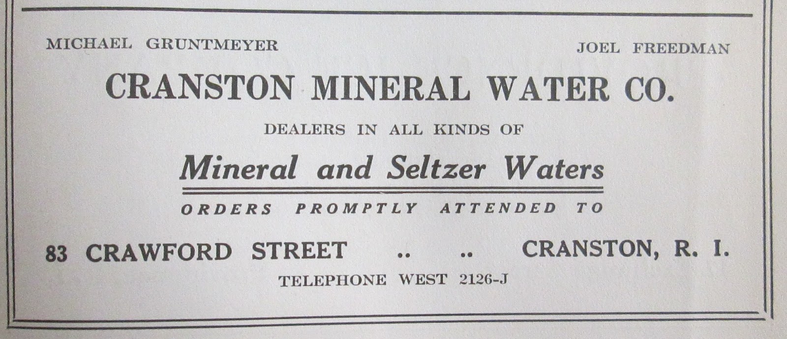 RI Soda Bottle Company Histories Sodas Cotton Club to Crescent