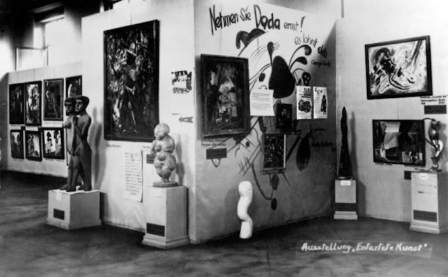 The Degenerate Art Exhibition, an "exhibition of shame", depicting the "deterioration of art since 1910" was held in 1937 by the Nazi Party in Munich. The Degenerate Art Exhibition, an "exhibition of shame", depicting the "deterioration of art since 1910" was held in 1937 by the Nazi Party in Munich.