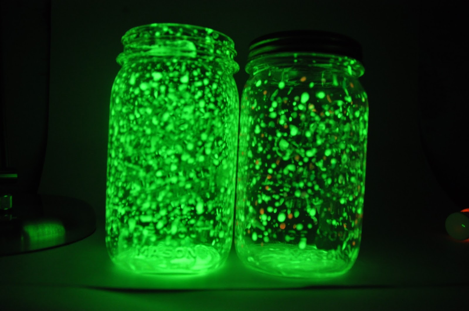 Fairy jars DIY. Use glow in the dark paint and make tiny dots on the inside  of a mason jar.