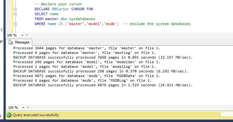 sqlfingers.com: Script to backup all SQL Server databases