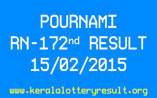POURNAMI Lottery RN 172 Result 15-02-2015