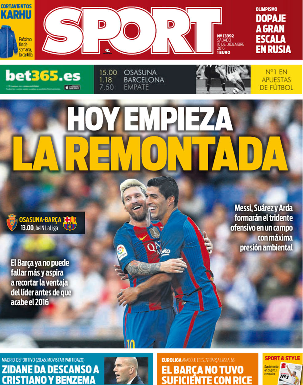 FC Barcelona, Sport: "Hoy empieza la remontada" - Nuevo Fútbol