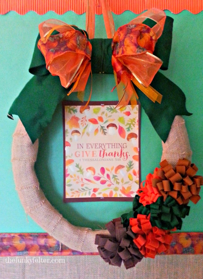 thanksgiving handmade burlap wreath decoration craft