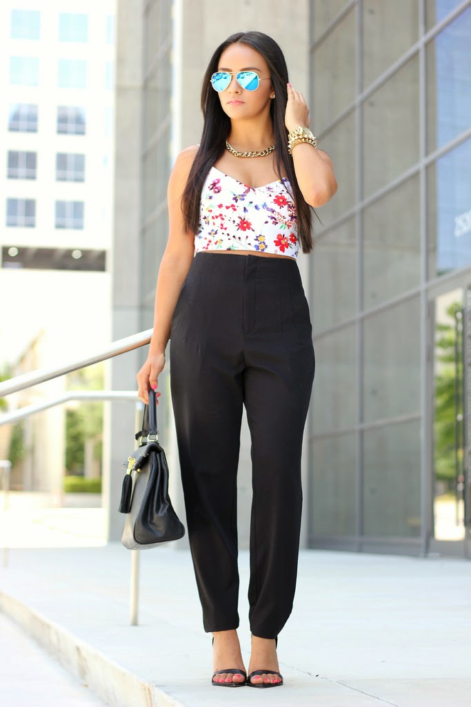 Crop Top & High Waisted Trousers