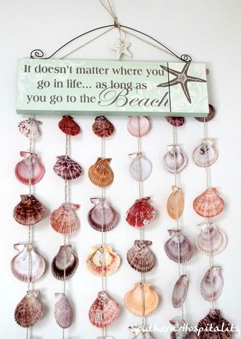 Sea Shell Wall Hanging with Sign