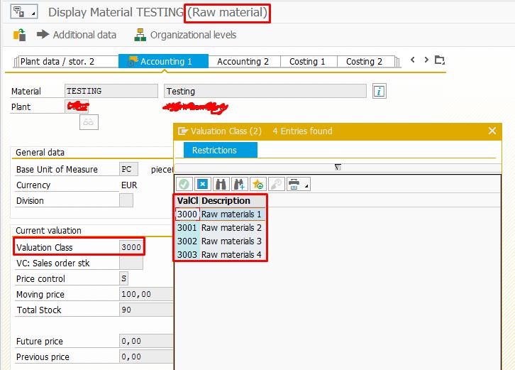 Material group and gl account in sap image