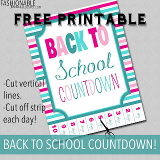 My Fashionable Designs: Free Printable: Back to School Countdown