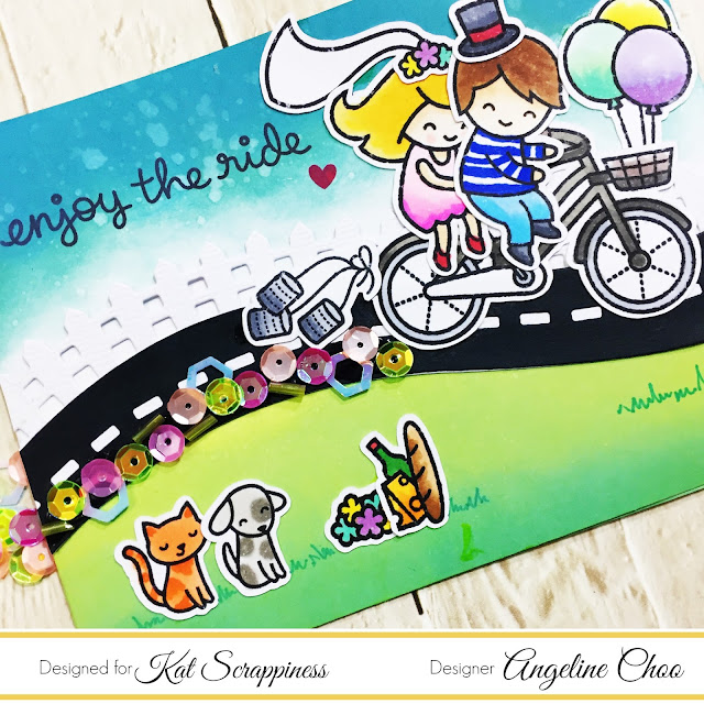 ScrappyScrappy: Bicycle Built for You with Kat Scrappiness #scrappyscrappy #katscrappiness #lawnfawn #timholtz #lawnfanatics #distressoxide #lawncut #stamp #stamping #scanncut #card #cardmaking #craft #crafting #papercraft #diecut #katscrappinesssequin #sequins #rockcandy #weddingcard #copicmarkers