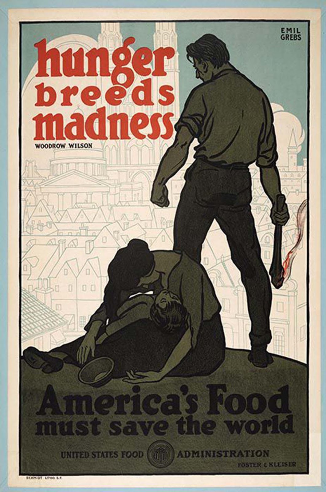 Hunger Breeds Madness,1918, Emil Grebs.