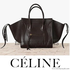 Princess Madeleine Style Celine Black Croc Embossed Phantom Bag