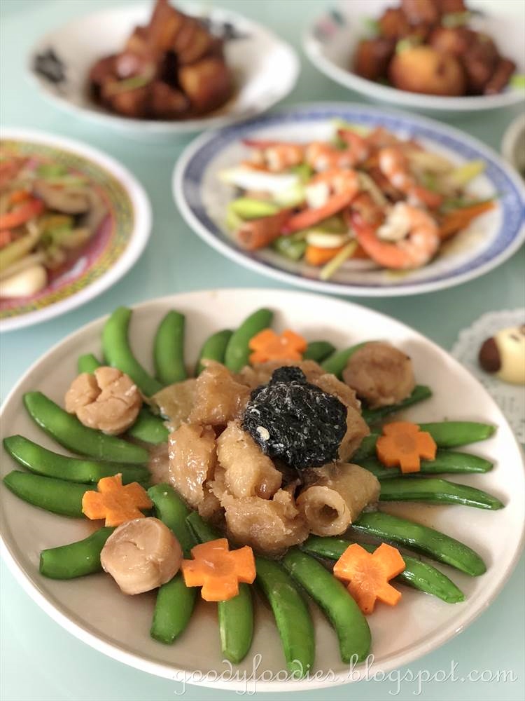 GoodyFoodies Recipe Braised Japanese dried scallops with fish maw and