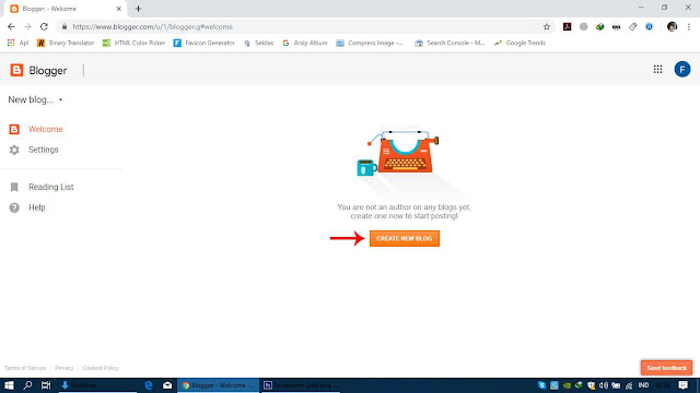 Klik Create New Blog untuk Membuat Blog Baru Klik Create New Blog untuk Membuat Blog Baru