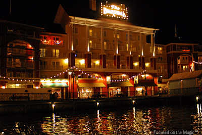 Disney's BoardWalk Resort at night