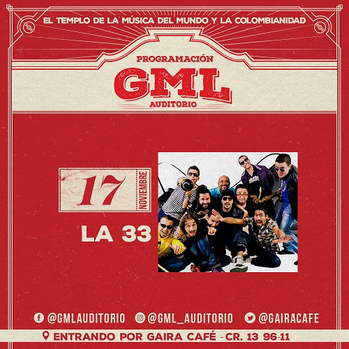 BAZURTO ALL STAR y La 33 en Noviembre AUDITORIO GML Zona Bogota DC