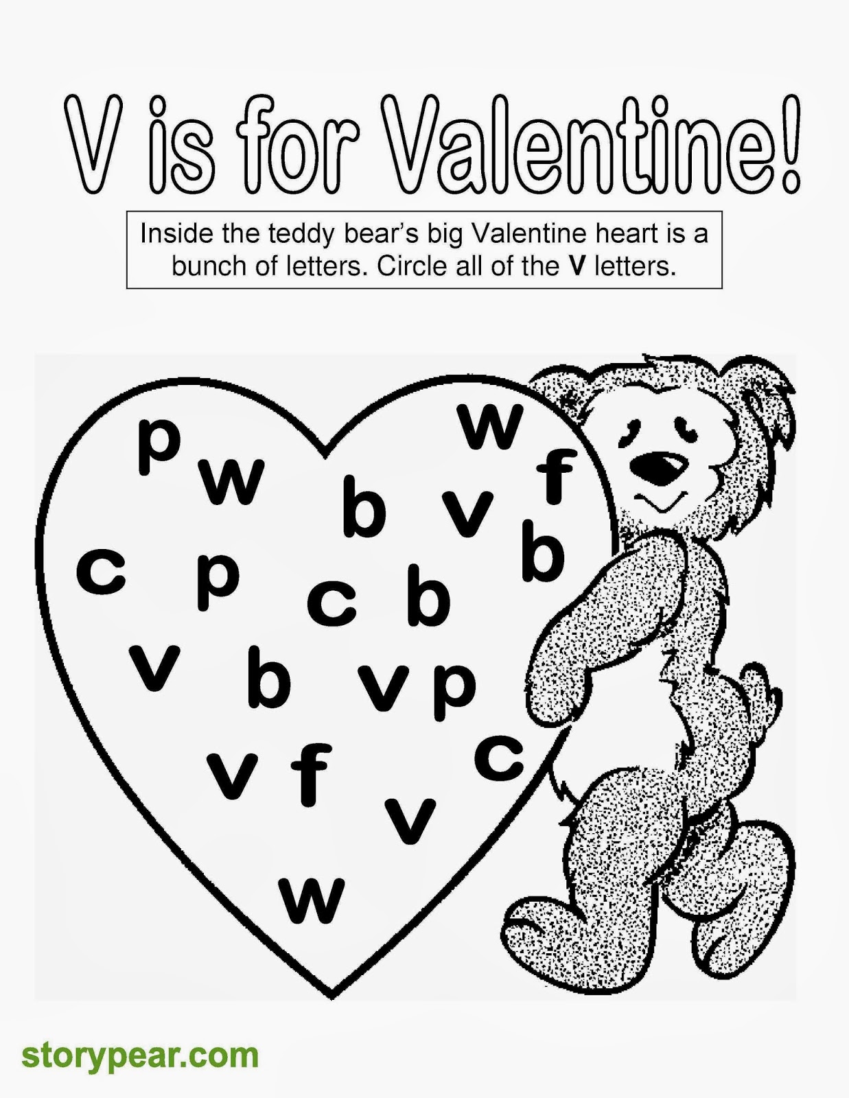 Story Pear Free Valentine Day s Printable Sheets For Preschoolers 