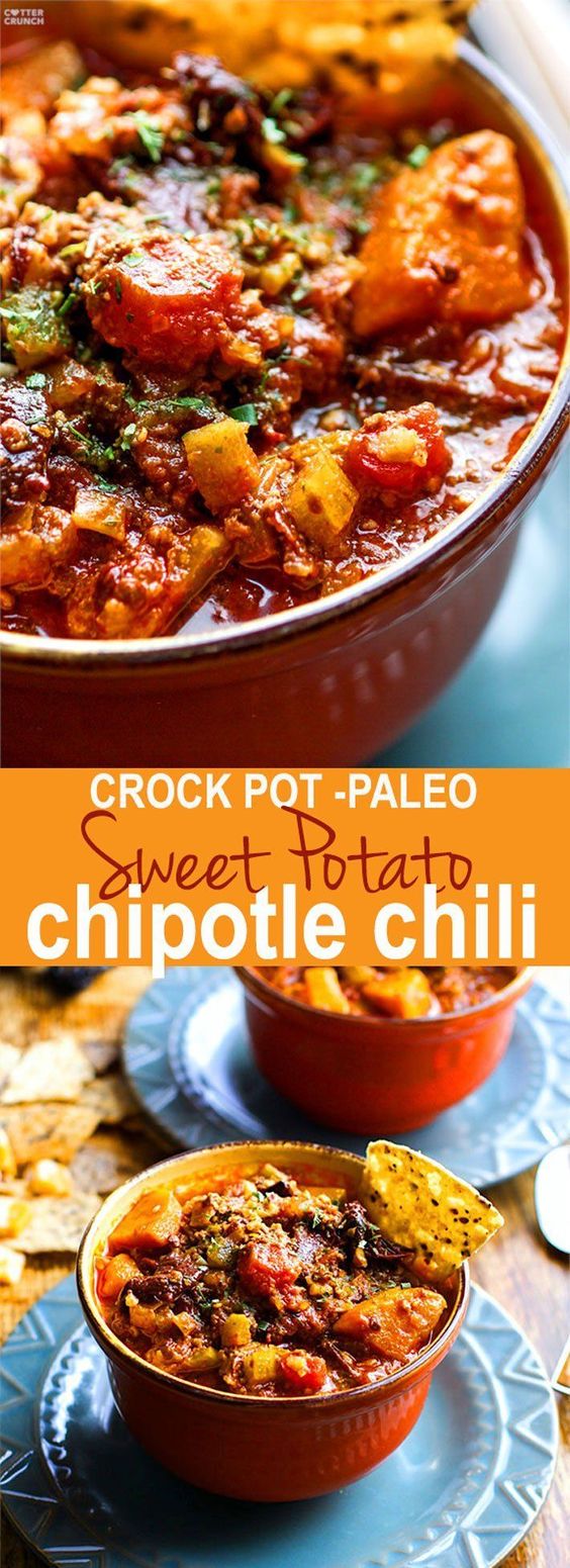 Crock Pot Sweet Potato Chipotle Chili {Paleo, whole 30}