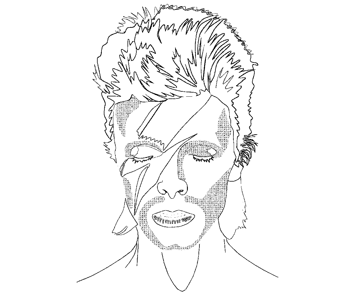 David Bowie Coloring Pages Yumiko Fujiwara