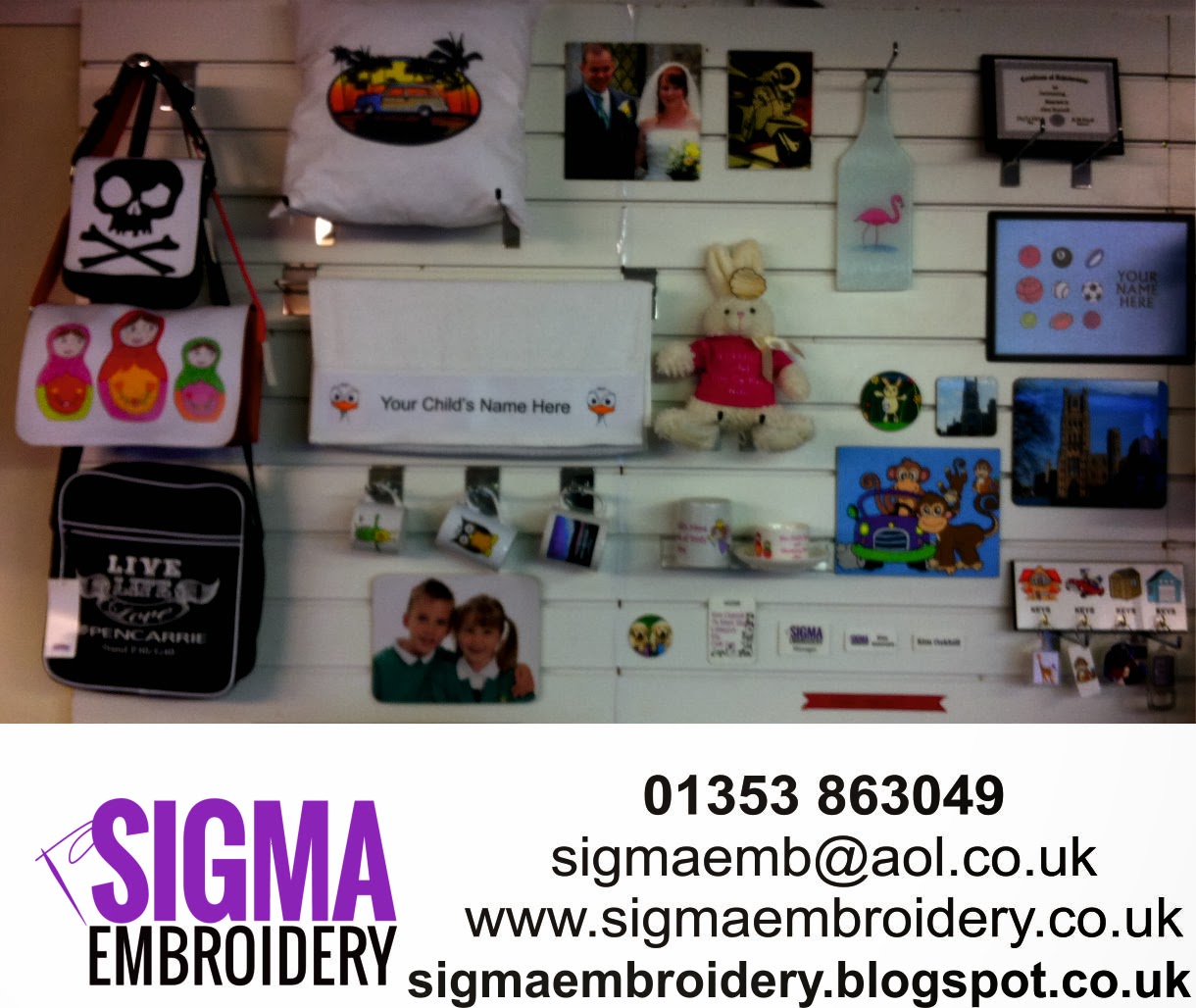 Sigma Embroidery Personalised Gifts Wall