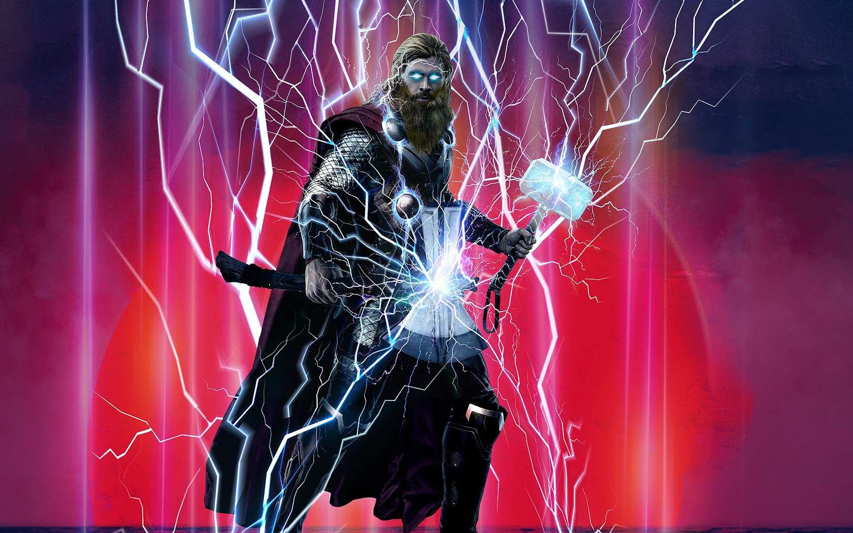 Avengers Endgame, Thor, Stormbreaker, Hammer, Lightning, 4K, 159