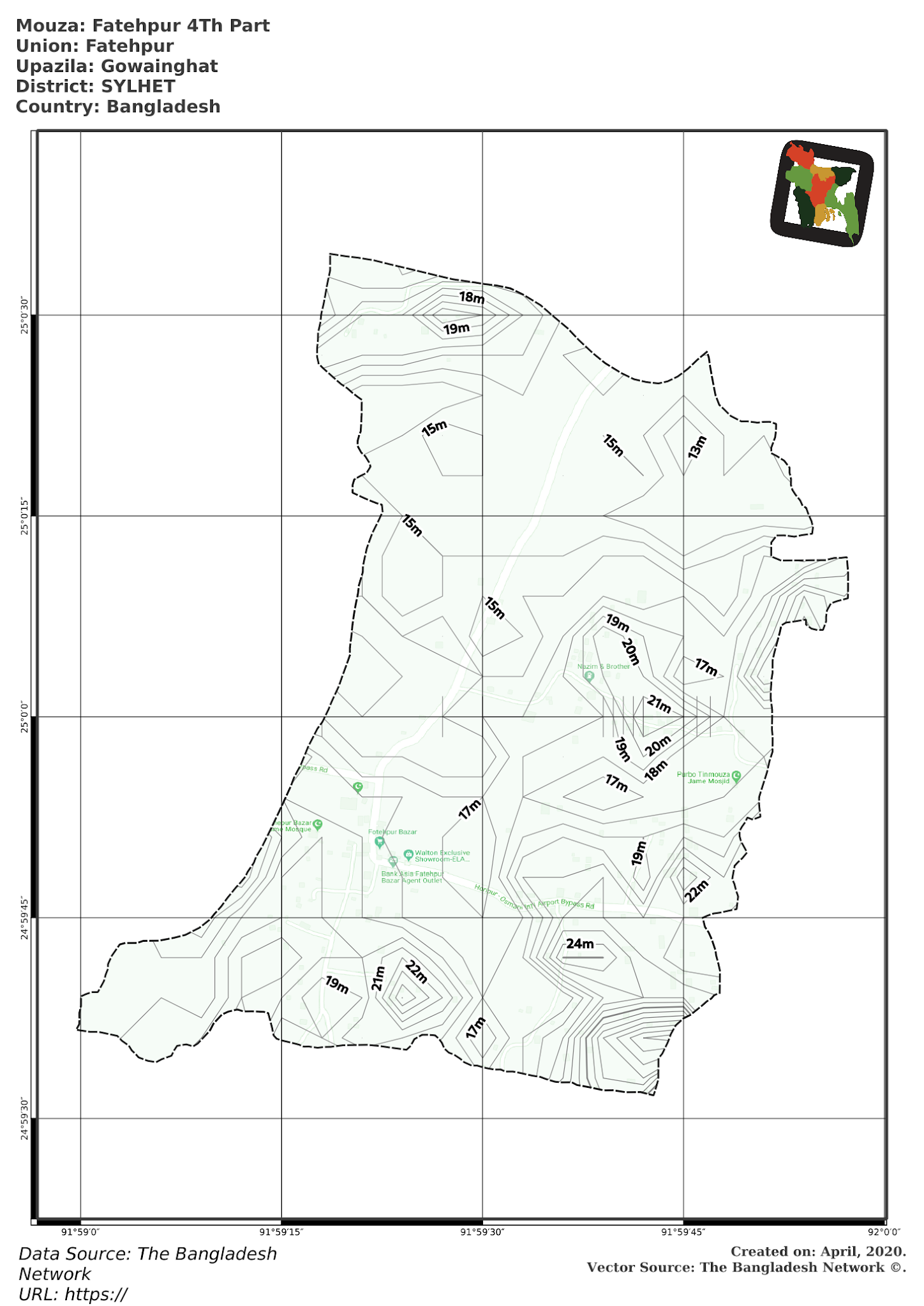 Map of Fatehpur 4Th Part Mouza of Gowainghat Upazila, SYLHET Map of Fatehpur 4Th Part Mouza of Gowainghat Upazila, SYLHET, Bangladesh.