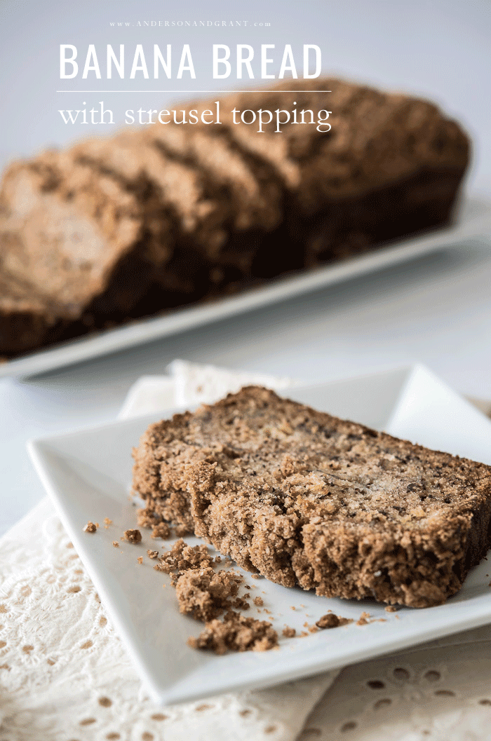 Banana bread with streusel topping