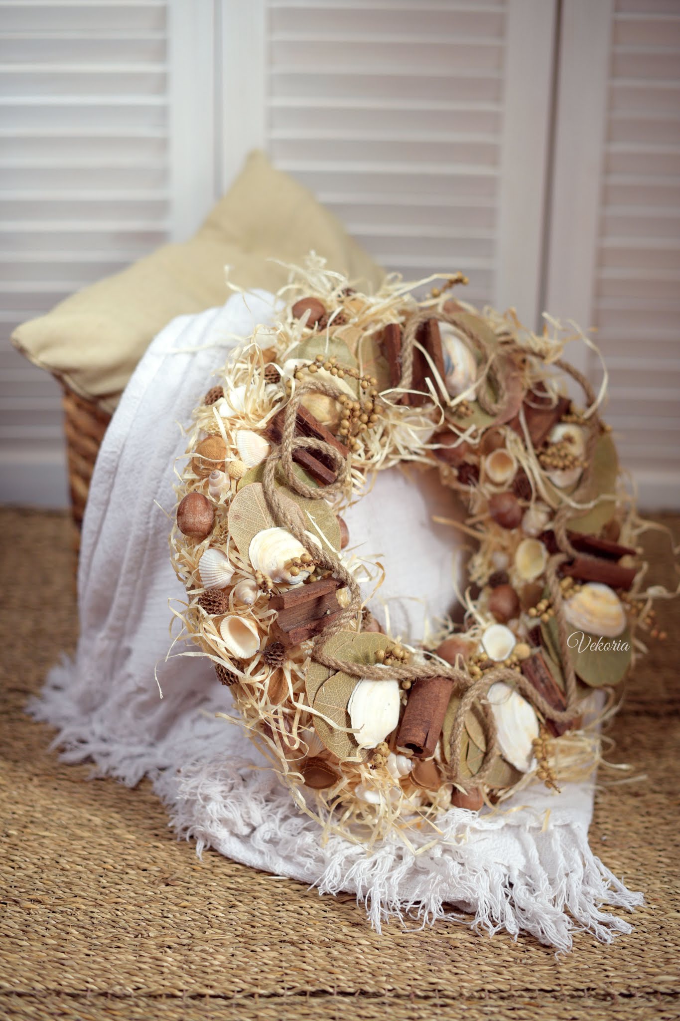 венок из ракушек летний / wreath of seashells венок из ракушек