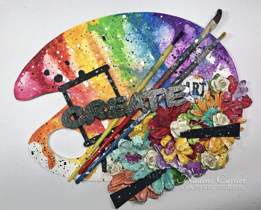 Altered Chipboard Paint Palette Nadine Carlier