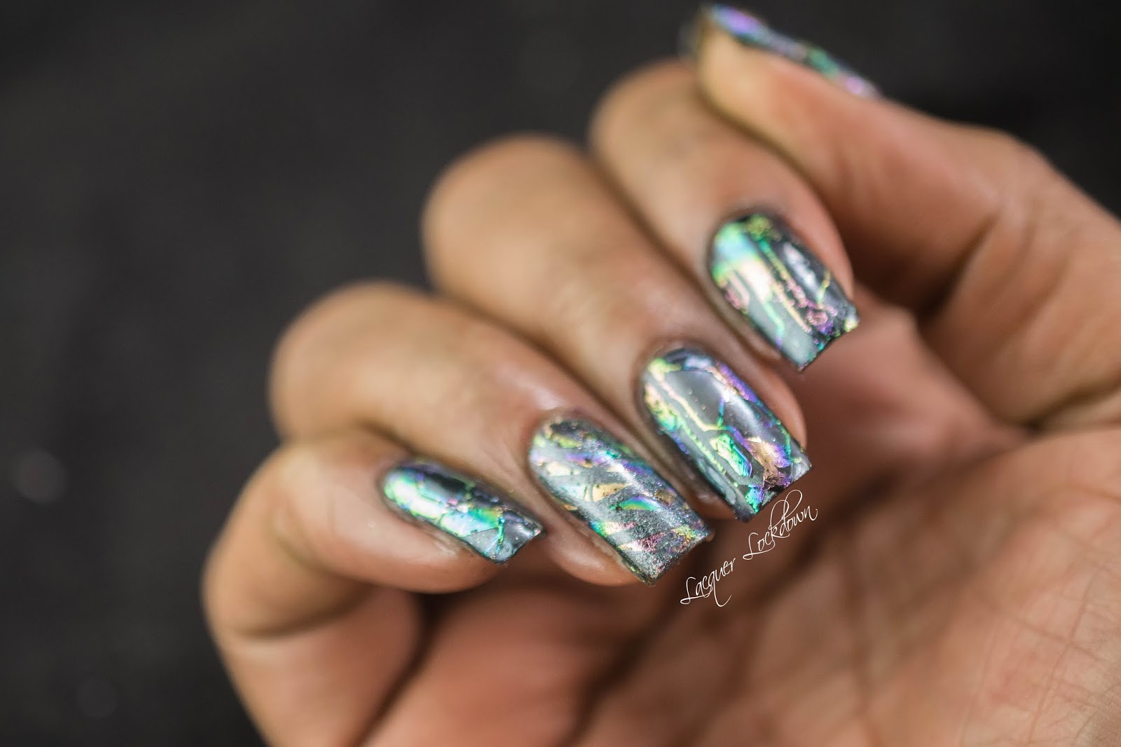 Lacquer Lockdown Black Chrome Galaxy Foil Nail Art Tutorial