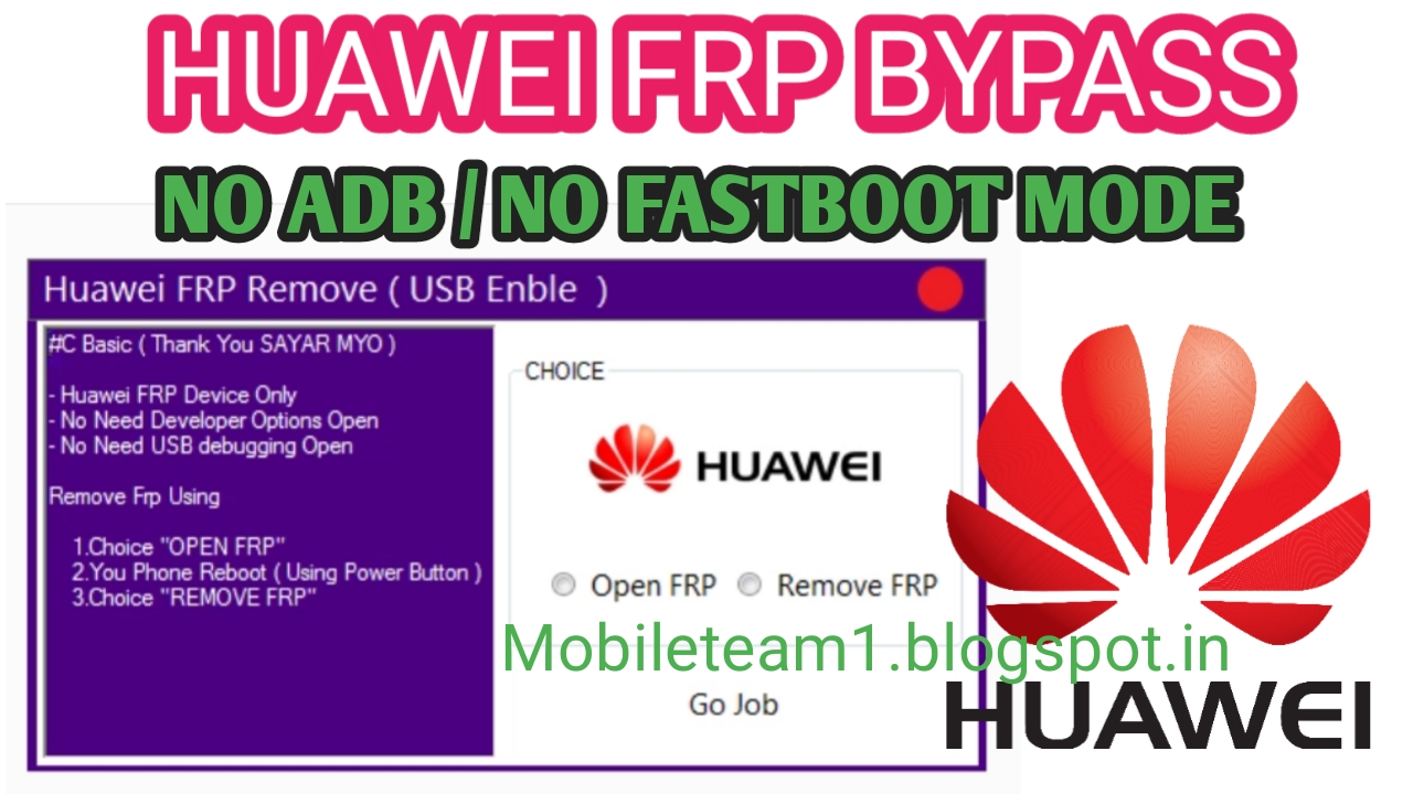 Huawei frp unlock tool bypass software fastboot update