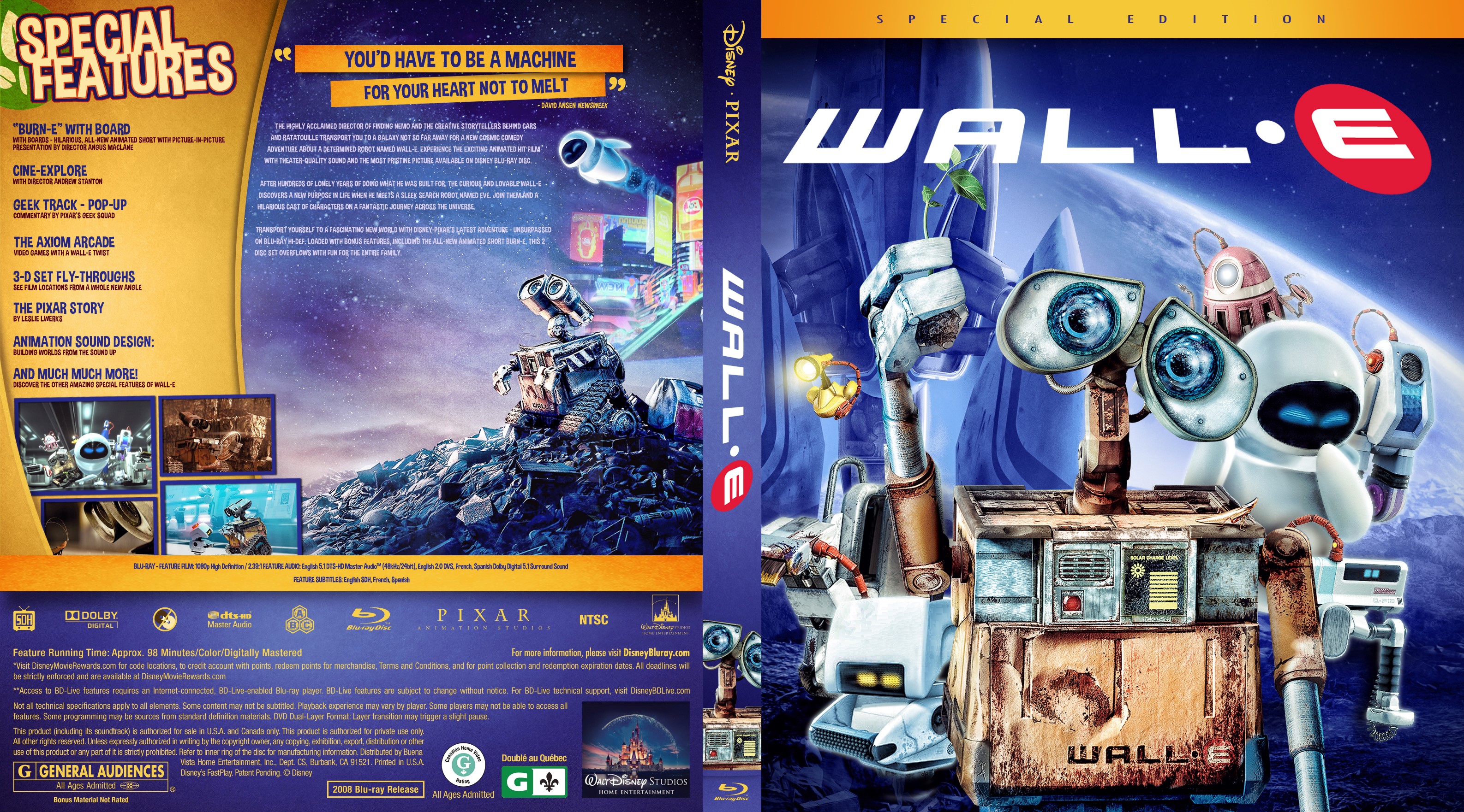 Wall-E Bluray Cover - Cover Addict - Free DVD, Bluray 