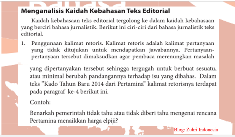 PPT STRUKTUR DAN KAIDAH KEBAHASAAN TEKS EDITORIAL ~ ZUHRI INDONESIA