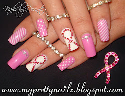 cancer breast nails nail pink awareness designs tutorial pretty toe think ribbon pedicure toenail french gel