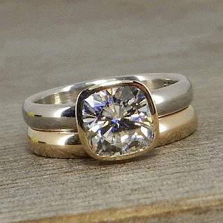 square cushion moissanite engagement ring