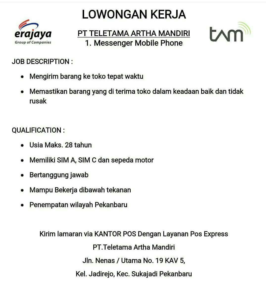 Ruang Ilmu Lowongan Kerja Terbaru Di Pekanbaru