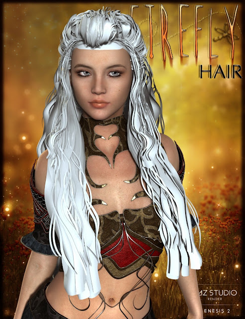 3D Models Art Zone - alitaptap buhok para sa Genesis (s) 2 Babae at V4