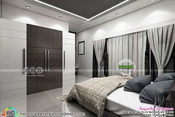 Black and white interior designs in Kerala