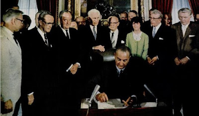 Johnson signing Voting Rights Act of 1965