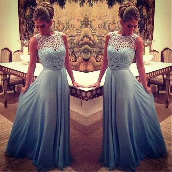 vestido madrinha azul claro