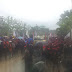 Hujan Lebat "Temani" Demo Buruh