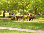 This indeed is a common sight where the elderly gather in the park, . (yambol daily picture old people talking in the park )