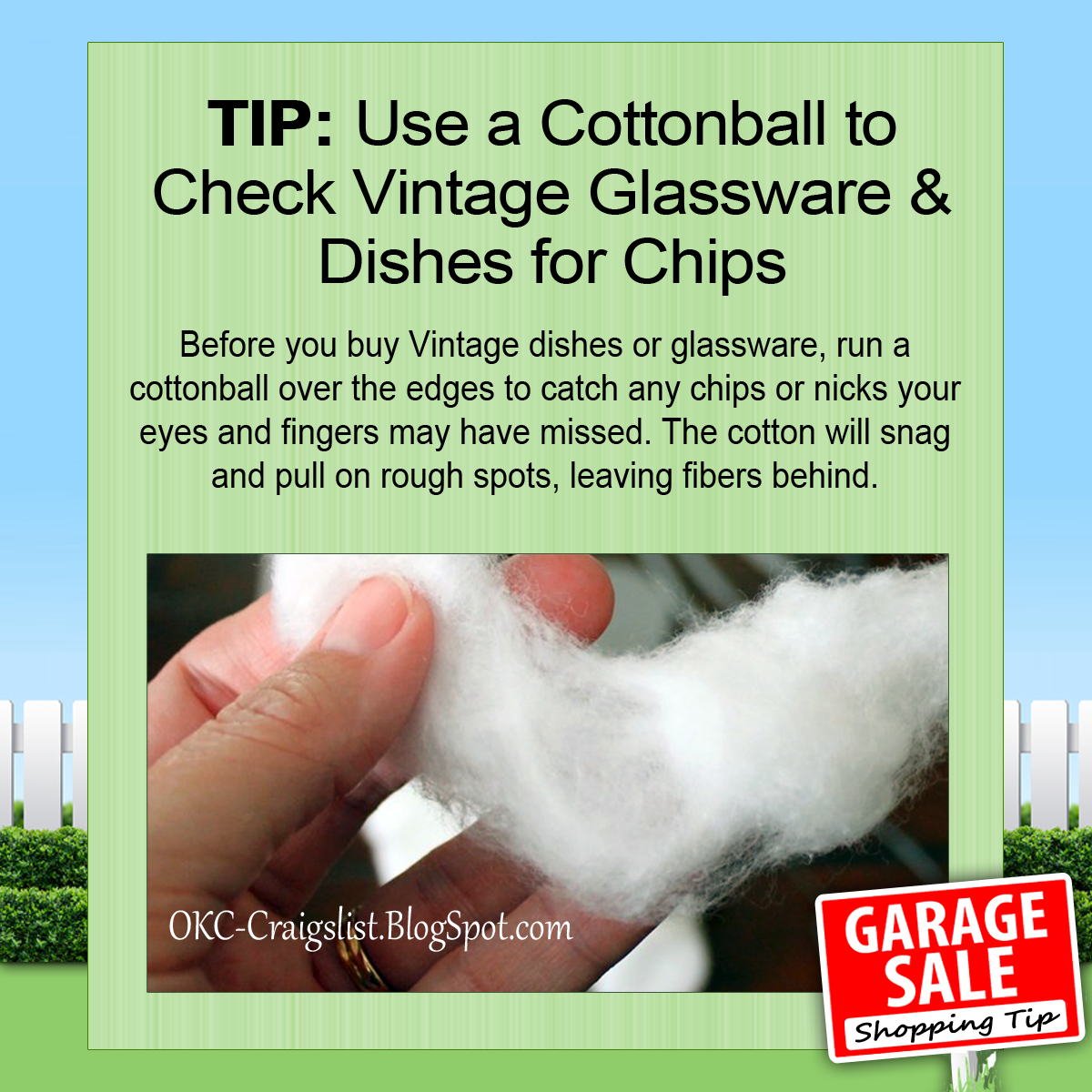 GARAGE SALE TIP: Quickly spot chipped dishes | Craigslist Garage Sales