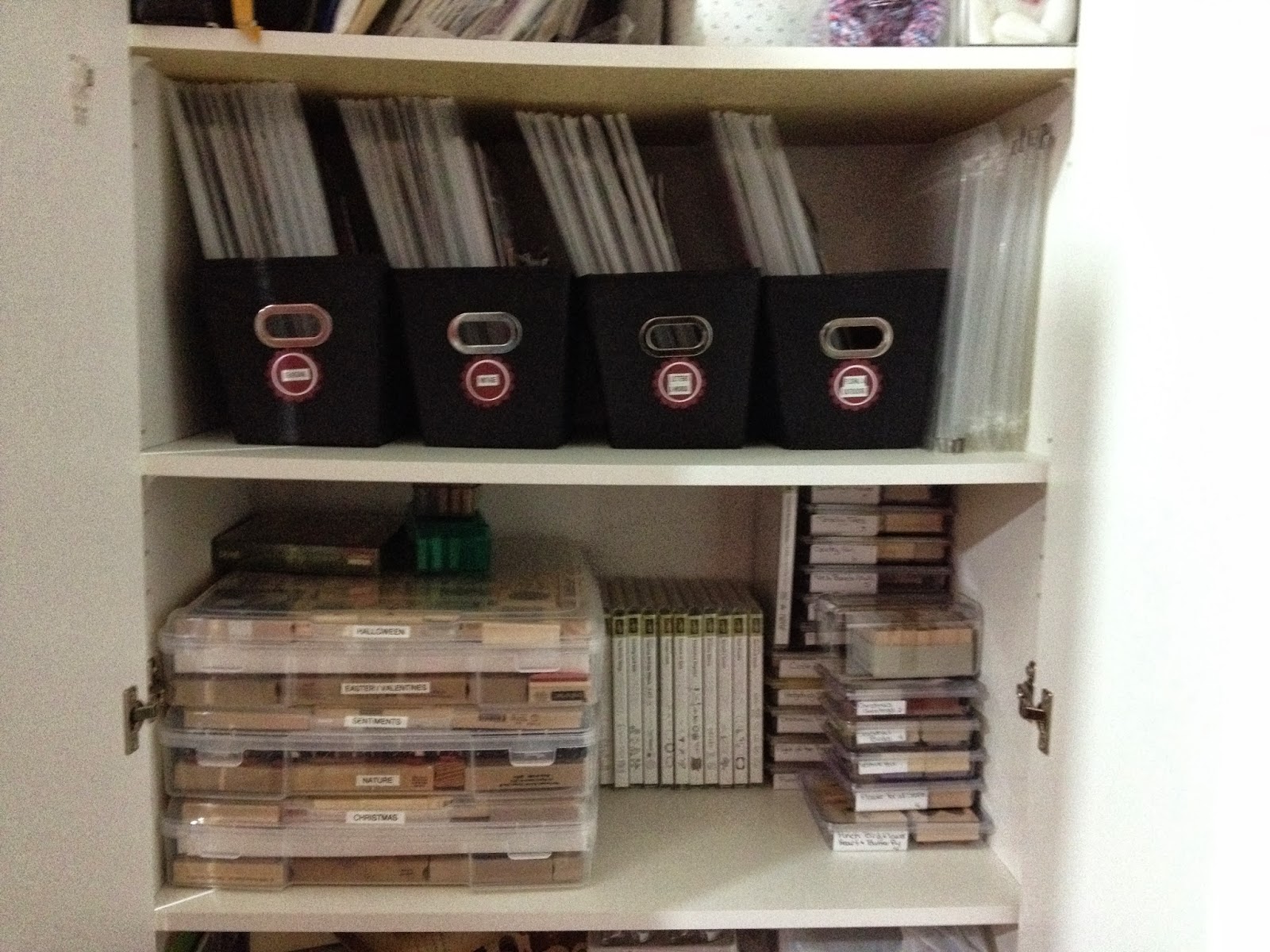 Tracys Treasures Wood Mount Stamp Storage...maybe rethinking this method.