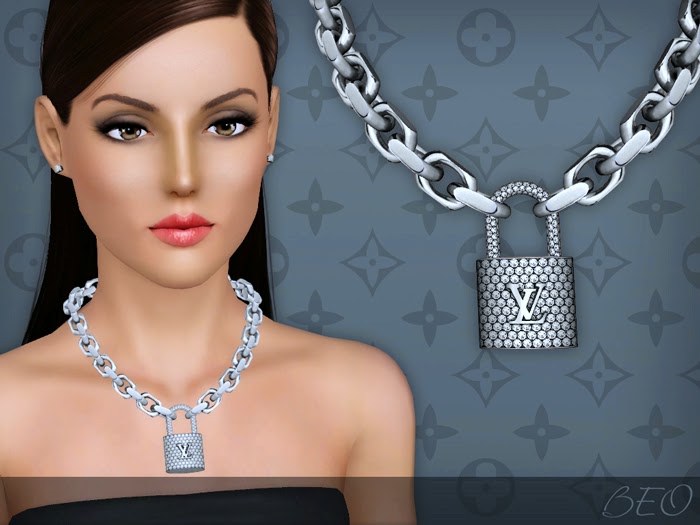My Sims 3 Blog: Louis Vuitton Padlock Necklace by BEO