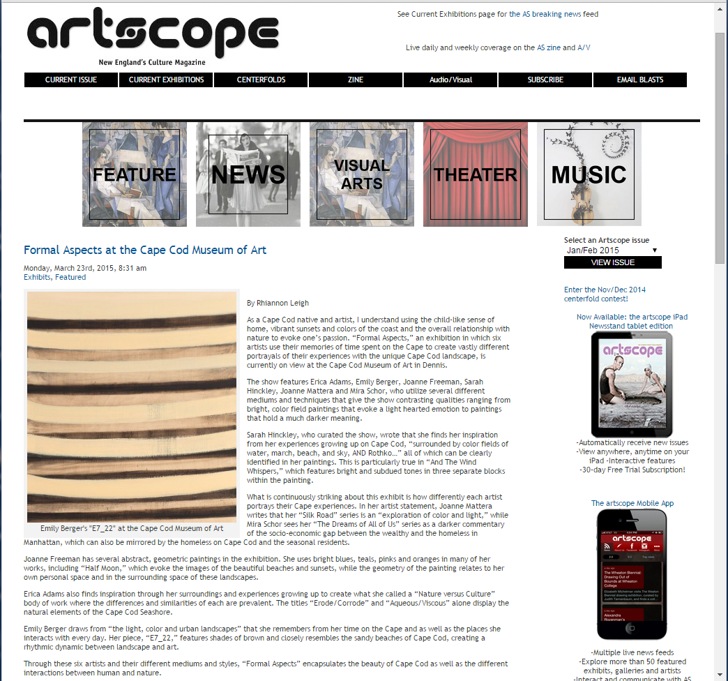 Review in Artscope Magazine