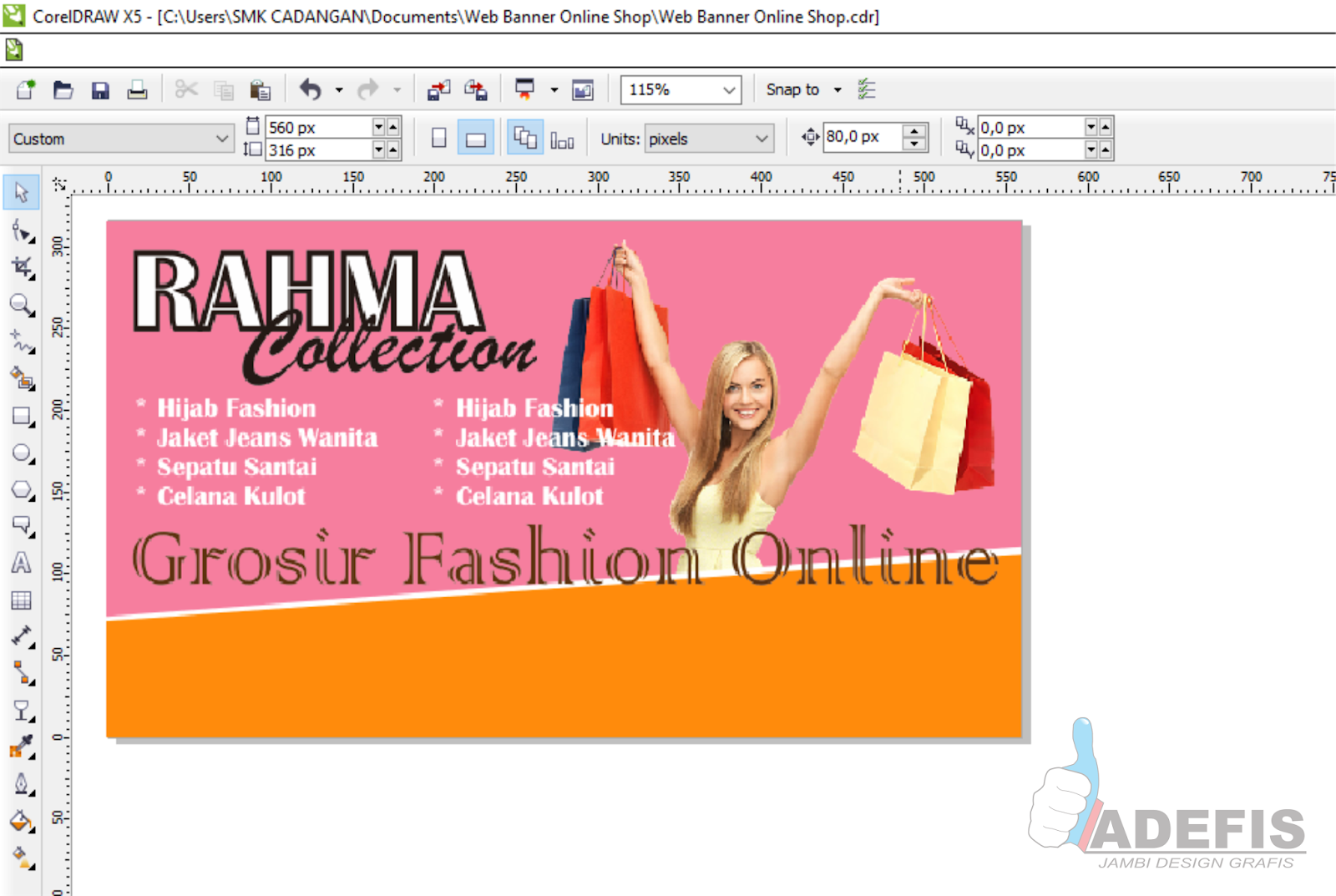 Tutorial Desain Banner Online Shop Menggunakan Coreldraw X5