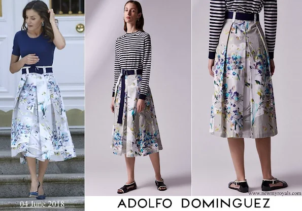 Queen Letizia wore Adolfo Dominguez floral print dress