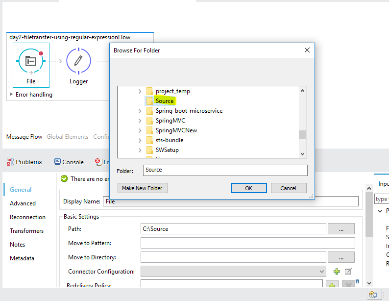 Mule ESB Second Tutorial File Transfer using Regular Expression in